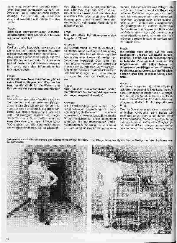 Vorschauseite 2: Das Kreiskrankenhaus Main-taunus in Bad Soden Interview mit Helmut Rath, Leitender Krankenpfleger