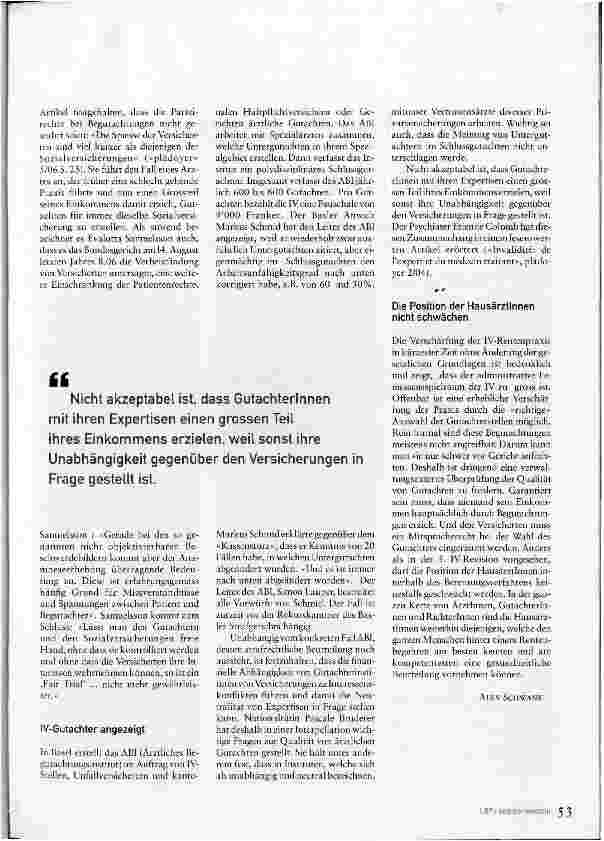 Vorschauseite 2: Rentenverweigerungen bei der IV - Harte Praxis auf SVP-Kurs