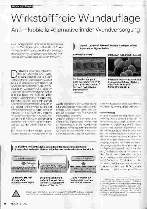 Vorschauseite 1: Wirkstoff freie Wundauflage