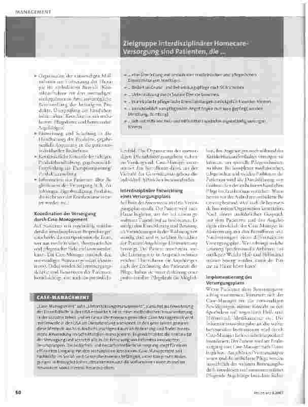Vorschauseite 3: Sektorübergreifende PatientenversorgungHomecare: Was braucht der Patient?