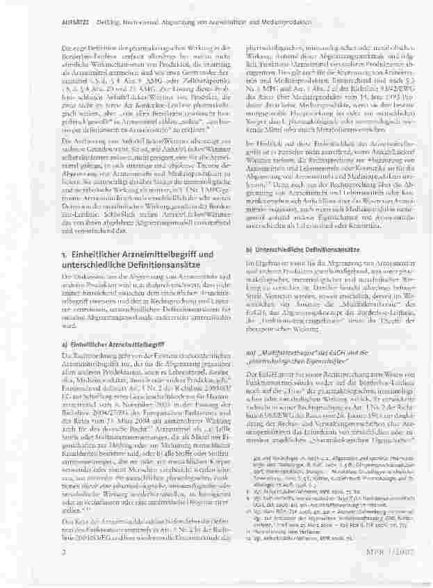 Vorschauseite 2: Noch einmal: Abgrenzung von Arzneimitteln und Medizinprodukten