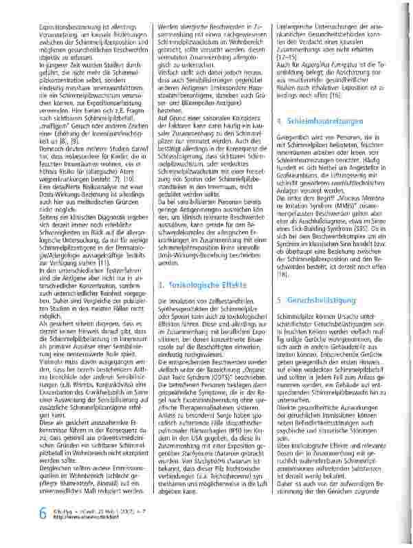 Vorschauseite 3: Schimmelpilze im Innenraum: Was ist zu tun?Teil 1: Gesundheitliche Risiken durch Schimmelpilze