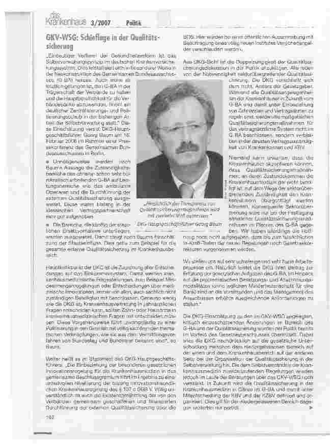 Vorschauseite 1: GKV-WSG: Schieflage in der Qualitätssicherung