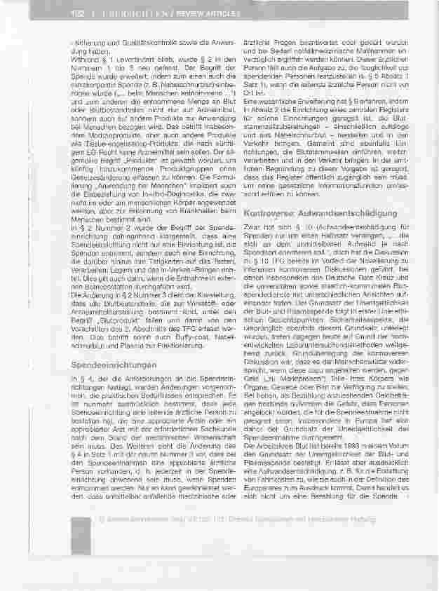 Vorschauseite 2: Die Novellierung des Transfusionsgesetzes - Auswirkungenauf den Arbeitsalltag*