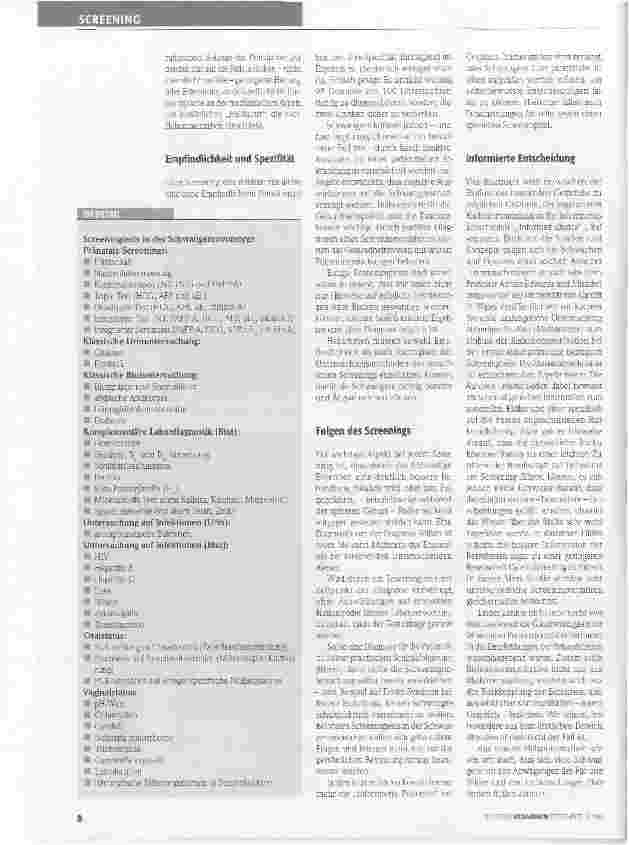 Vorschauseite 3: Screenings als Teil der Schwangerenvorsorge?