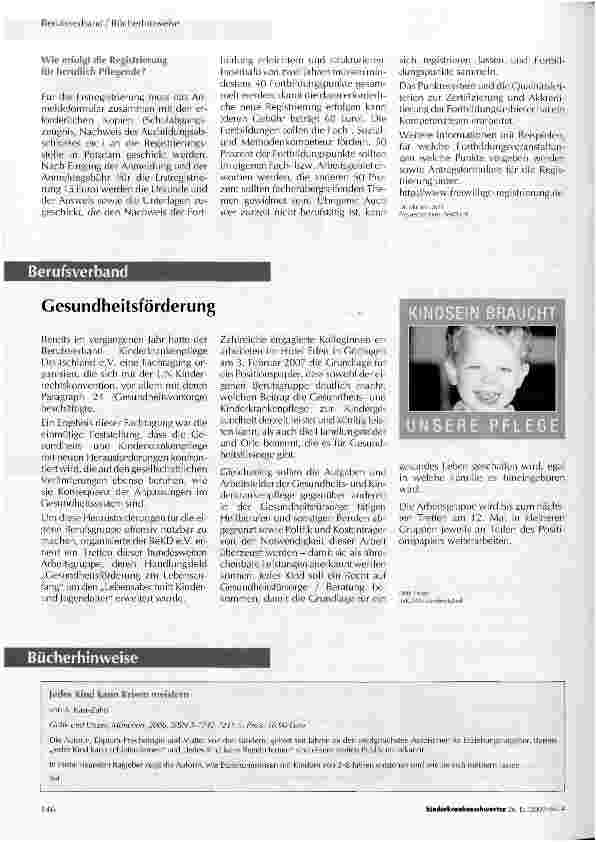 Vorschauseite 2: Ein deutliches Signal für die Autonomie des Pflegeberufes: Die Registrierung!