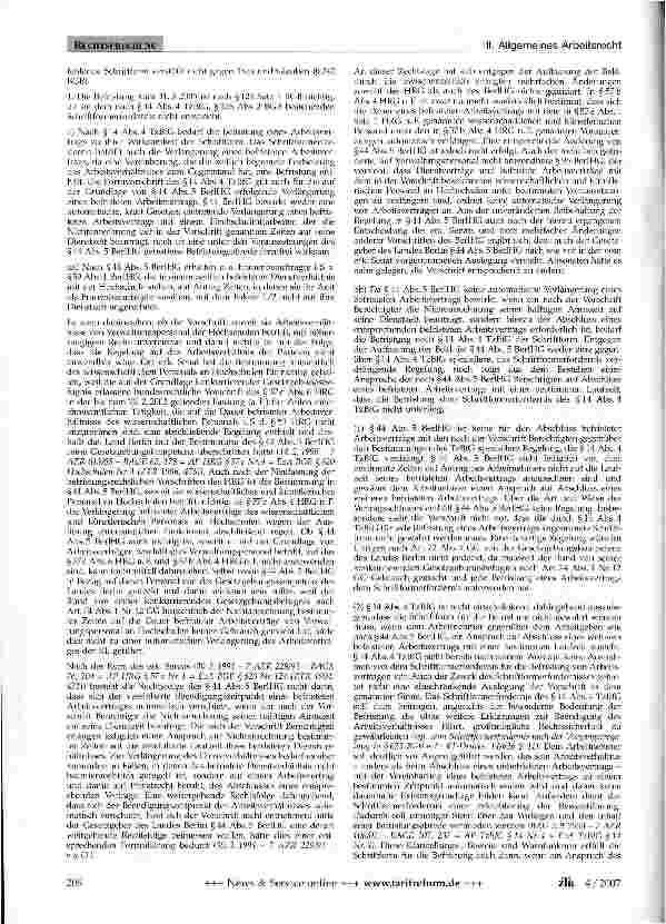 Vorschauseite 2: Befristeter Arbeitsvertrag - Schriftform -Verlängerung - Rechtsmissbrauch