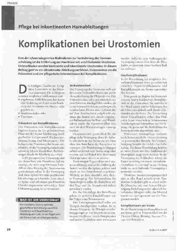 Vorschauseite 1: Komplikationen bei Urostomien