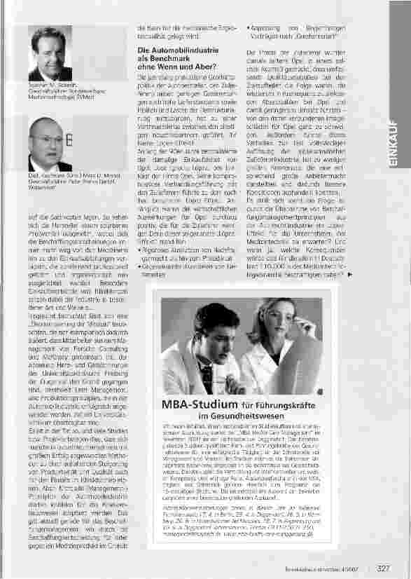 Vorschauseite 2: Klinikmanagement trifft Automobilindustrie