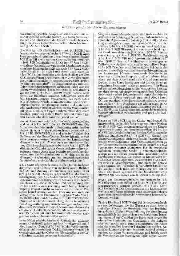Vorschauseite 2: Europäische Gleich-behandlunesrichtlinien und deutsches Sozial-und Schwerbehindertenrecht