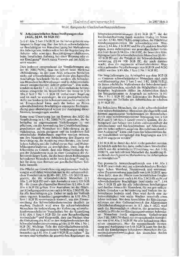 Vorschauseite 4: Europäische Gleich-behandlunesrichtlinien und deutsches Sozial-und Schwerbehindertenrecht