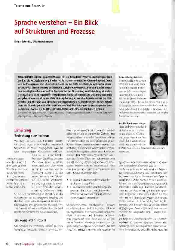 Vorschauseite 1: Sprache verstehen - Ein Blick auf Strukturen und Prozesse
