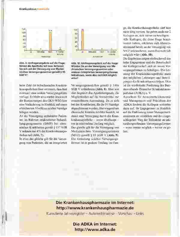Vorschauseite 3: Managementstruktur der Krankenhausapotheke und Teilnahme an sektorübergreifenden Versorgungsstrukturen