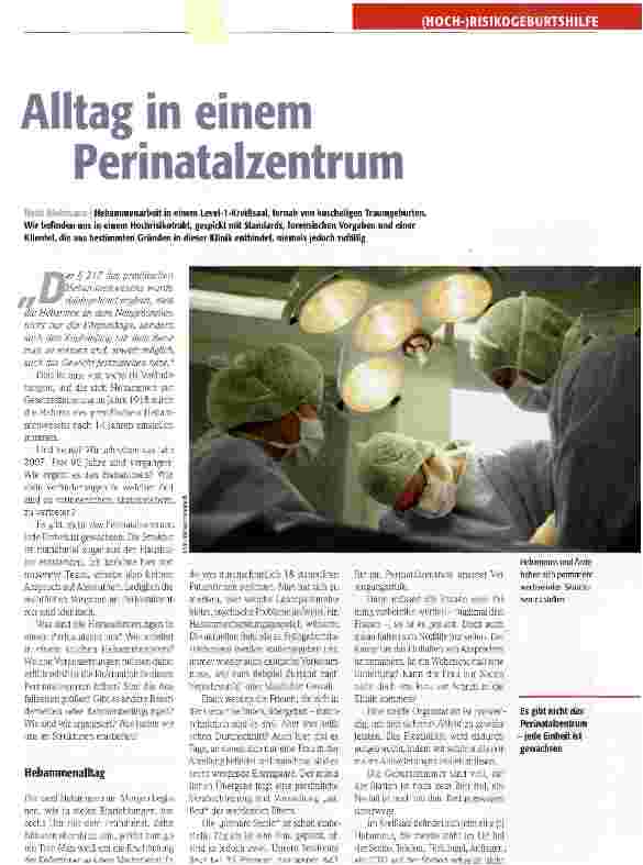 Vorschauseite 1: Alltag in einem Perinatalzentrum