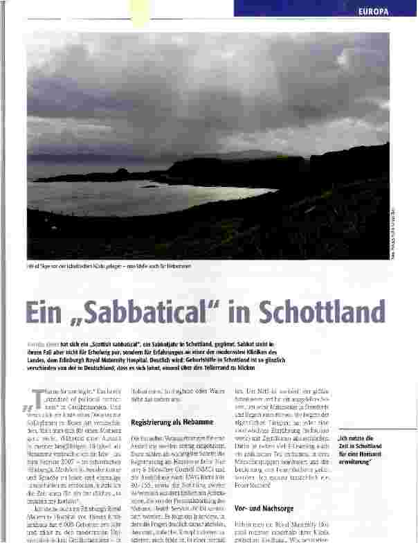 Vorschauseite 1: Ein Sabbatical in Schottland