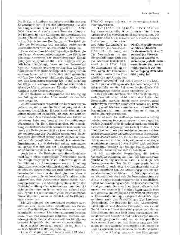 Vorschauseite 3: Anhörung und Information des Personalrats zu betriebsbedingter ordentlicher Kündigung