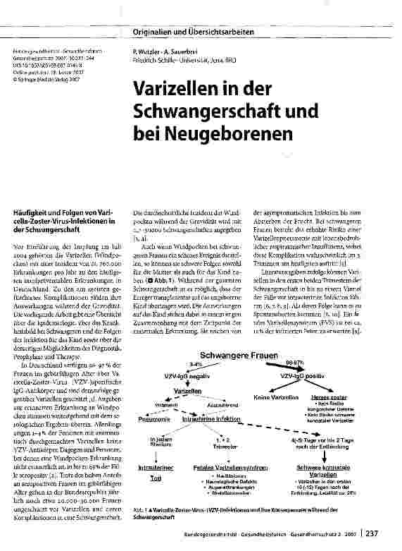 Vorschauseite 1: Varizellen in der Schwangerschaft und bei Neugeborenen