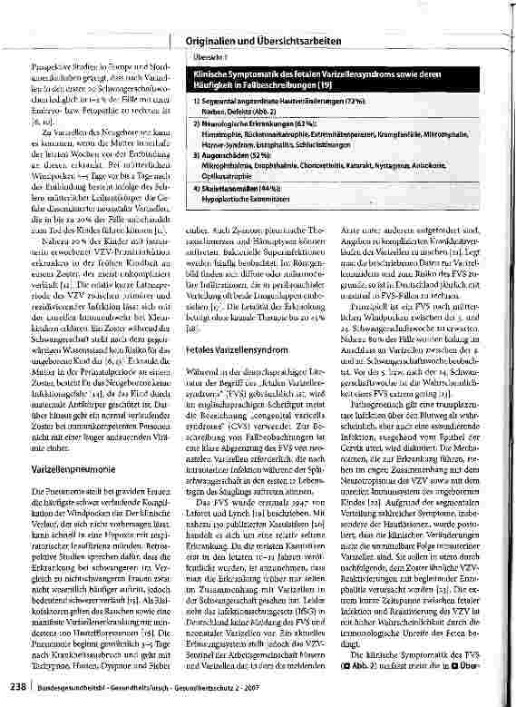 Vorschauseite 2: Varizellen in der Schwangerschaft und bei Neugeborenen