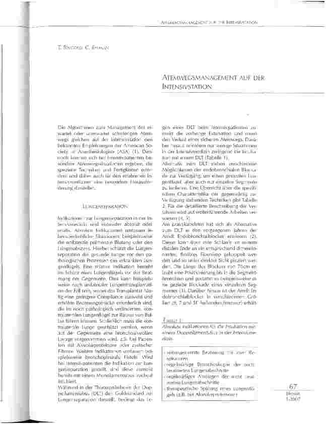Vorschauseite 1: ATEMWEGSMANAGEMENT AUF DER INTENSIVSTATION