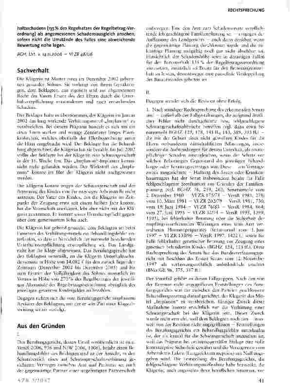 Vorschauseite 2: Schutzbereich eines auf Schwangerschaftsverhütung gerichteten Vertrages zwischen Arzt und Patienten
