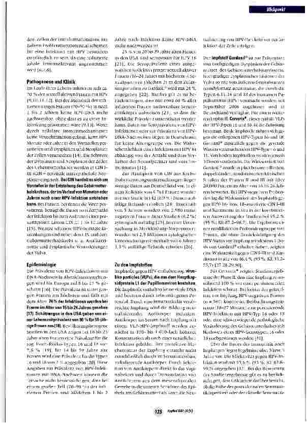 Vorschauseite 2: Impfung gegen humane Papillomaviren (HPV) für Mädchen von 12 bis 17 Jahren - Empfehlung und Begründung