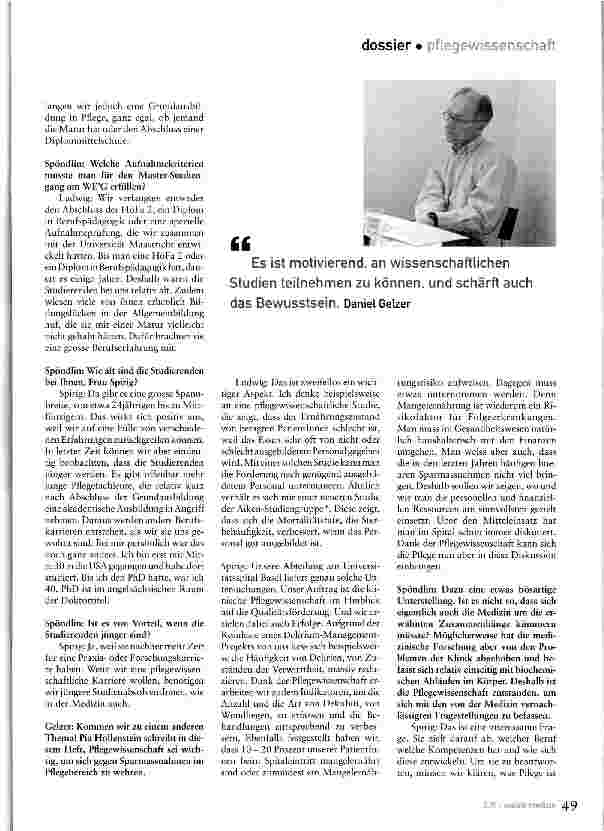 Vorschauseite 5: Was können wir von der Pflegewissenschaft erwarten?