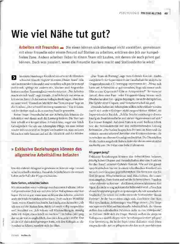 Vorschauseite 1: Wie viel Nähe tut gut?