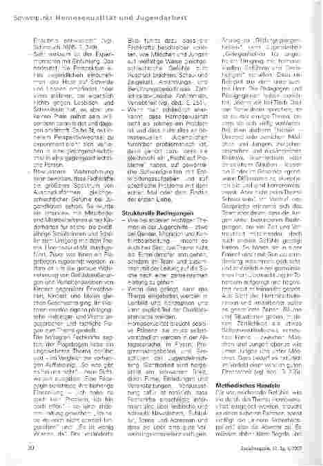 Vorschauseite 5: Schwerpunkt Homosexualität und JugendarbeitSchimpfwort, Leerstelle oder spannendes Thema