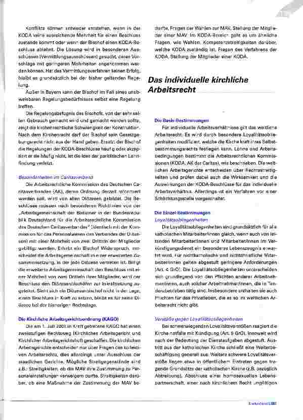 Vorschauseite 3: Kirchliches Arbeitsrecht - Ein Überblick über Grundprinzipien, Grundprobleme und aktuelle Entwicklungen des kirchlichen Arbeitsrechts