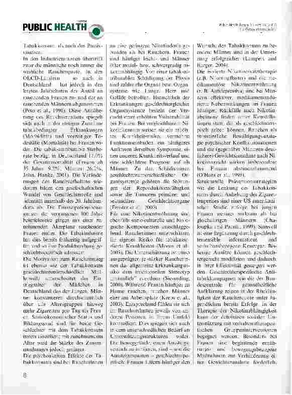 Vorschauseite 2: Rauchen und Geschlecht