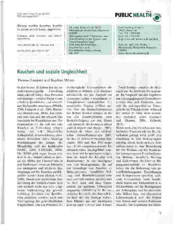 Vorschauseite 3: Rauchen und Geschlecht