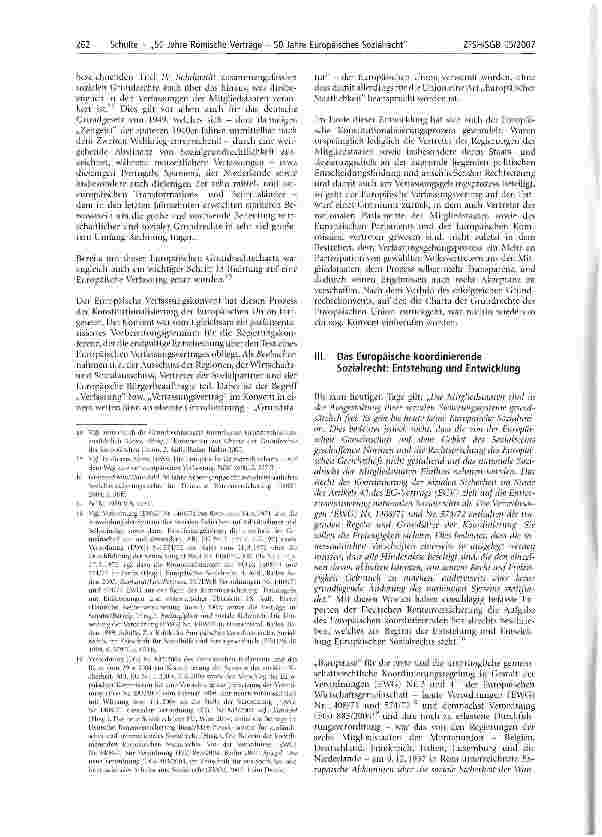 Vorschauseite 4: 50 Jahre Römische Verträge - 50 Jahre Europäisches Sozialrecht1 - Teil 1