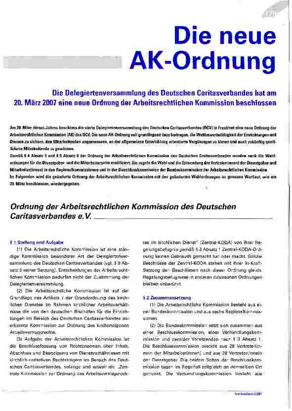 Vorschauseite 1: Die neue AK-Ordnung