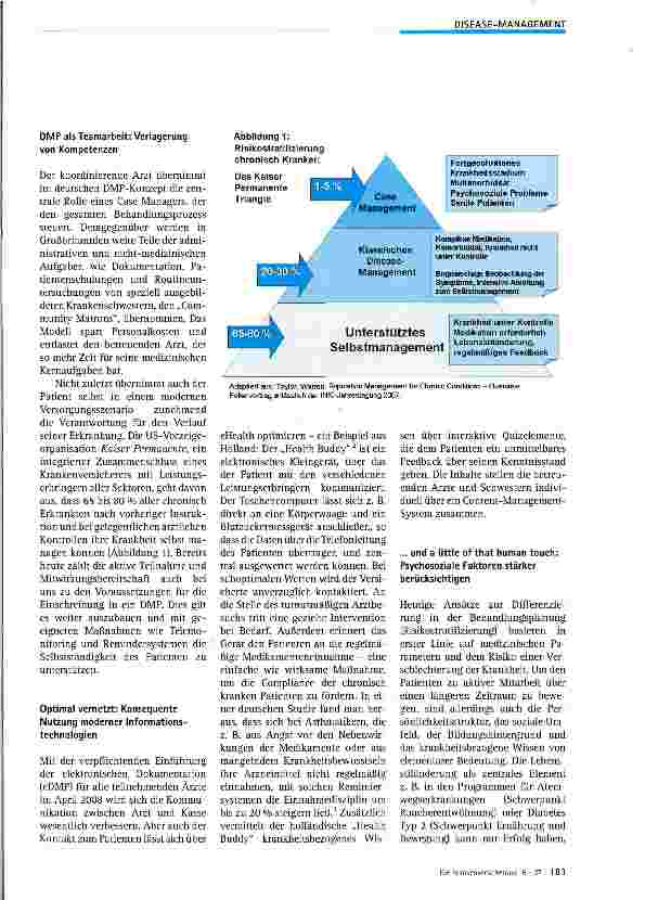Vorschauseite 2: Patientenzentrierte Disease-Management-Programme: Ein Blick über den nationalen Zaun