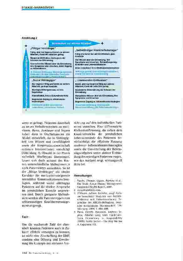 Vorschauseite 3: Patientenzentrierte Disease-Management-Programme: Ein Blick über den nationalen Zaun