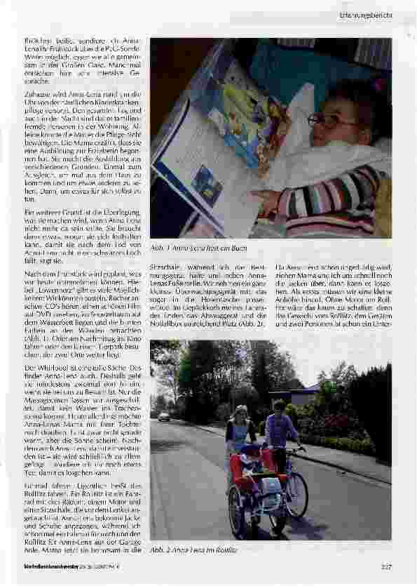 Vorschauseite 2: Ein ganz normaler Frühdienst im Kinderhospiz Löwenherzoder: Wie fährt man mit einem beatmeten Kind Fahrrad?
