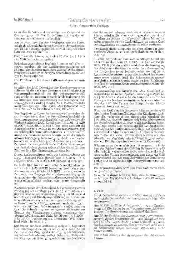 Vorschauseite 3: Ausgewählte Probleme zu § 90 Abs. 2 a SGB IX