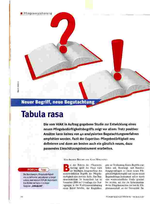 Vorschauseite 1: Tabula rasa