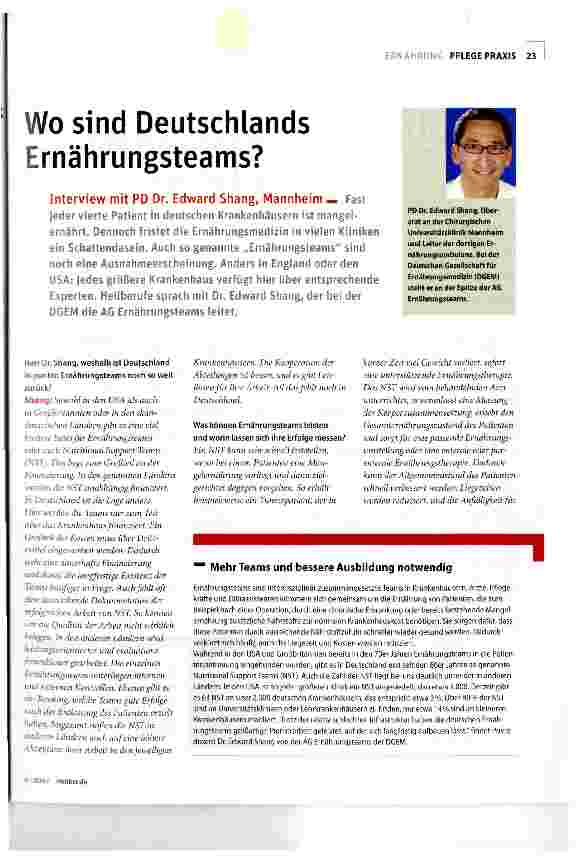 Vorschauseite 1: Wo sind Deutschlands Ernährungsteams?