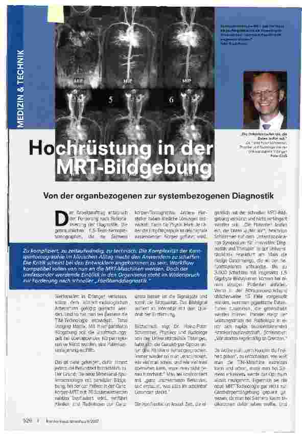 Vorschauseite 1: Hochrüstung in der MRT-Bildgebung