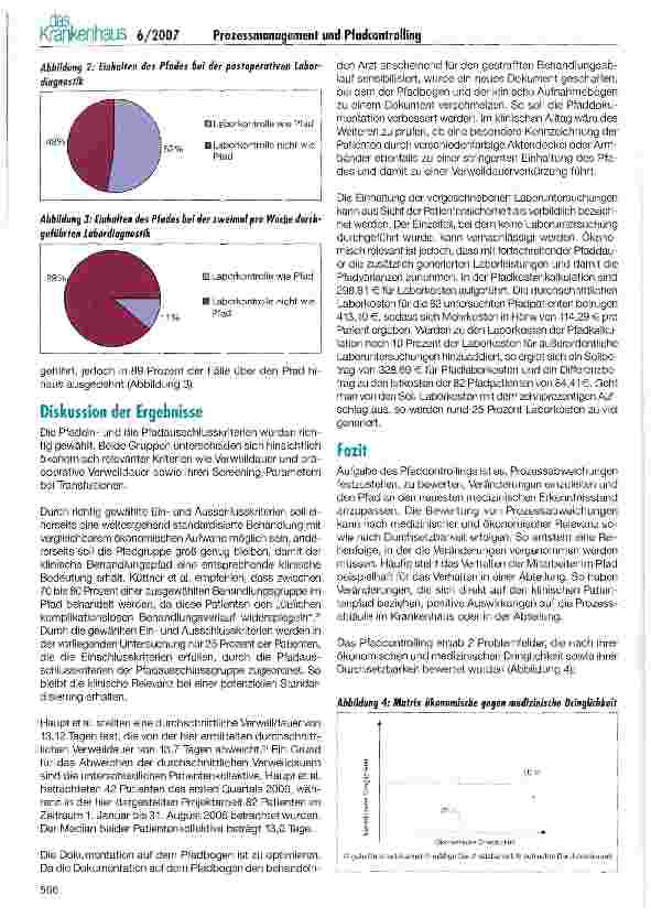 Vorschauseite 3: Ergebnisse des Prozessmanagements im Rahmen des Pfadcontrollings