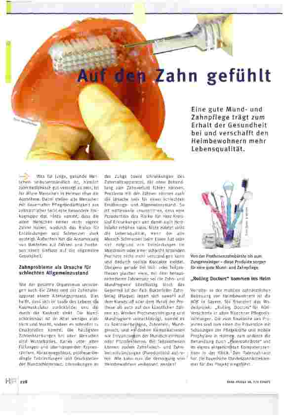 Vorschauseite 1: Auf den Zahn gefühlt