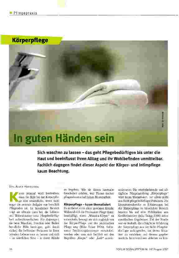 Vorschauseite 1: In guten Händen sein
