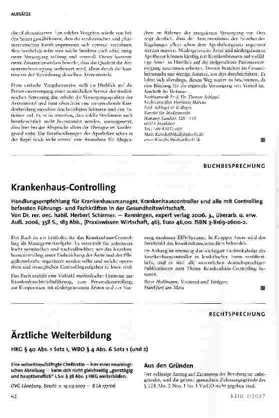 Vorschauseite 2: Zusammenarbeit zwischen Apothekern und Ärzten -Optimierung der sektorenübergreifenden Versorgung