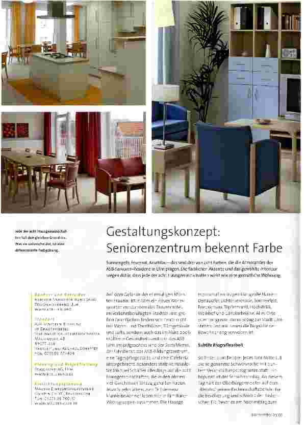 Vorschauseite 1: Gestaltungskonzept: Seniorenzentrum bekennt Farbe