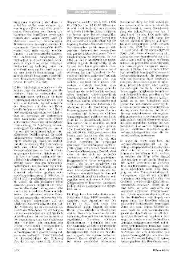 Vorschauseite 2: Zur Beschwerde des Betroffenen gegen die Anordnung der psychiatrischen Untersuchung