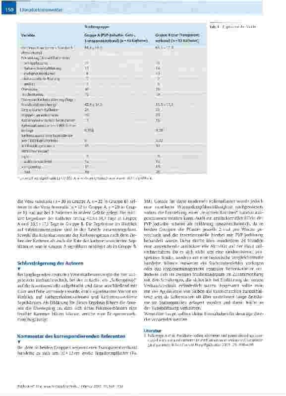 Vorschauseite 2: Eine neue Verbandstechnik zur Reduktion von Katheterseptikämien