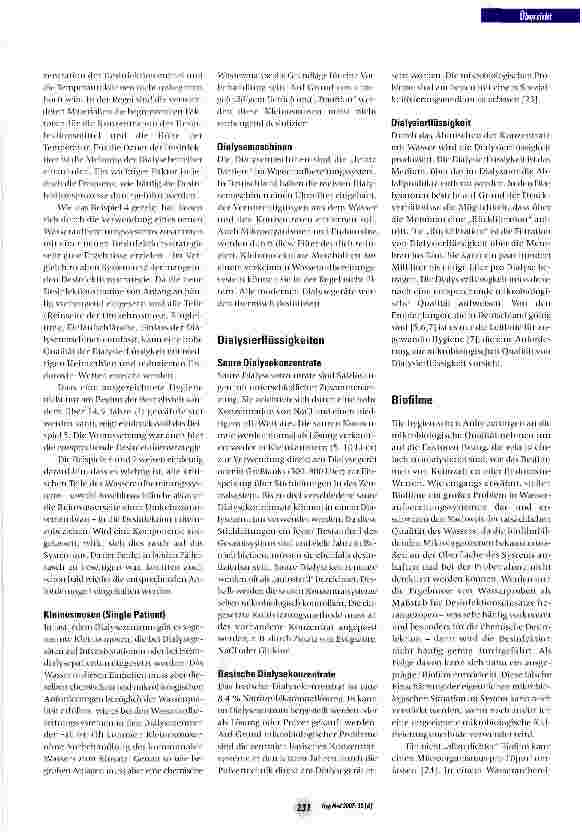 Vorschauseite 6: Wasseraufbereitungssysteme und Flüssigkeiten in der Dialyse