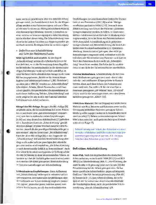 Vorschauseite 3: Medizinische Kleidung aus krankenhaushygienischer Sicht
