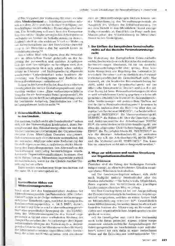 Vorschauseite 4: Neuere Entwicklungen der Personalvertretung in Deutschland